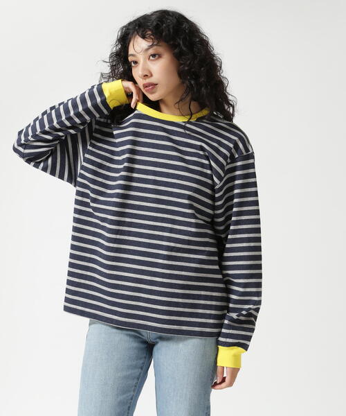 tシャツ SOGLIA/ソリア　OPEN END MULTI BORDER LS TEE　ボーダーＴ レディース SOGLIA tシャツ SOGLIA/ソリア OPEN END BORDER LS TEE ボーダー