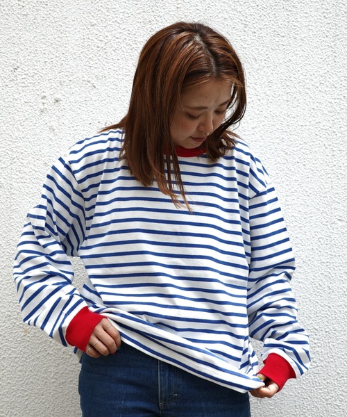 tシャツ SOGLIA/ソリア　OPEN END MULTI BORDER LS TEE　ボーダーＴ レディース SOGLIA tシャツ SOGLIA/ソリア OPEN END BORDER LS TEE ボーダー