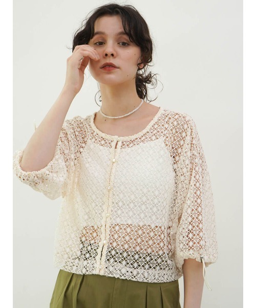 カーディガン Drost openwork knit cardigan レディース