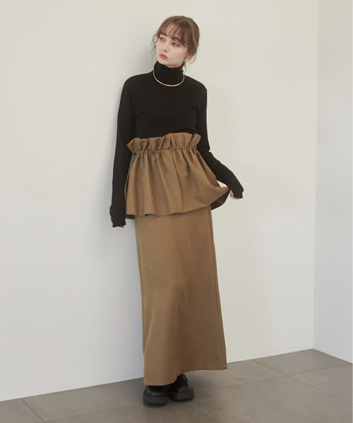 【美品】PoIフリル ビスチェ スカート ANGIE スカート マルチWAY エステルツイル フリル / ビスチェ