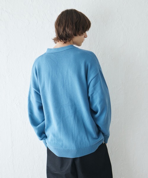 カーディガン rehacer: Botanical V-Neck Cardigan / ボタニカル Vネック カーディガン メンズ レディースの画像