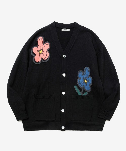 カーディガン rehacer: Botanical V-Neck Cardigan / ボタニカル Vネック カーディガン メンズ レディースの画像