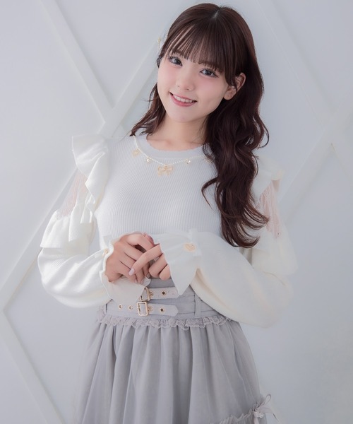 ROJITA（ロジータ） ニット セーター 「新色追加」ネックレス付肩