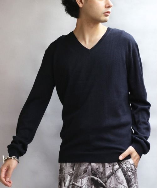 8 セーター ニット カシミヤタッチVネックセーター メンズ レディース