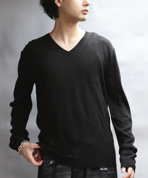 8 セーター ニット カシミヤタッチVネックセーター メンズ レディース