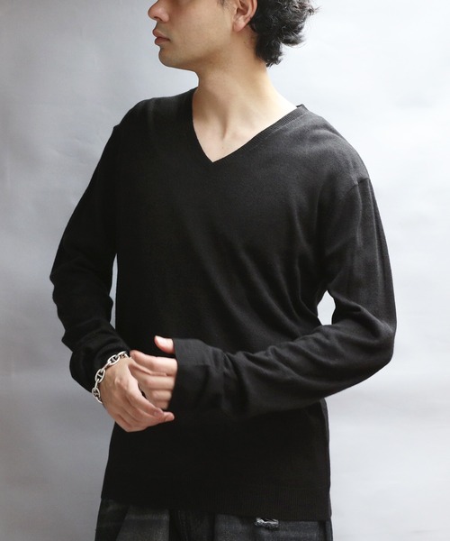 8 セーター ニット カシミヤタッチVネックセーター メンズ レディース