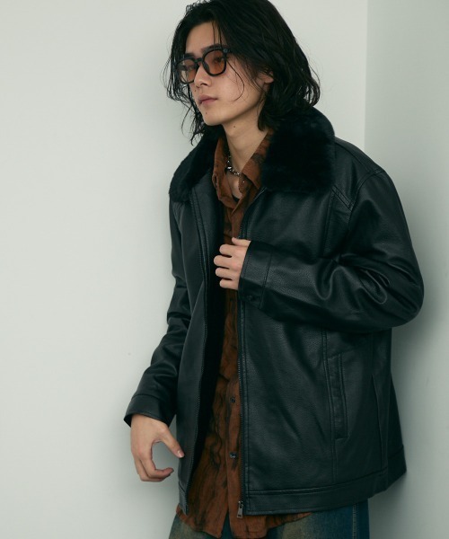 Shoowtime（ショウタイム） ブルゾン アウター fur collar synthetic