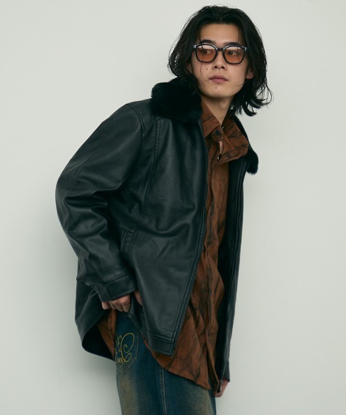 Shoowtime（ショウタイム） ブルゾン アウター fur collar synthetic