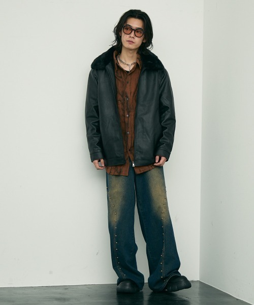 Shoowtime（ショウタイム） ブルゾン アウター fur collar synthetic