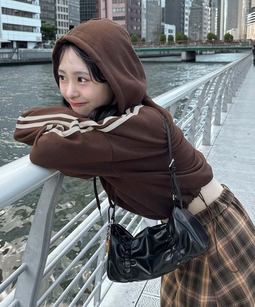 トレーナー スウェット 「りなてぃコラボ」ハーフジップロゴスウェット