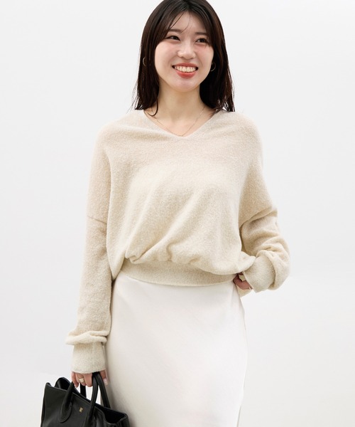 SALE [30%OFF] MICA&DEAL (マイカアンドディール) ニット Vネック ドロップショルダー 長袖 0124408280 返品不可 vネックニット（MICA&DEAL）のおすすめ人気商品一覧 通販
