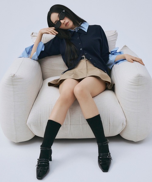レイヤードプリーツミニスカート(S BEIGE): BOTTOM