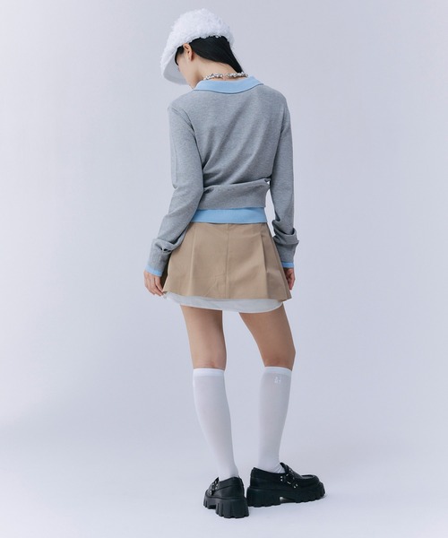eimey istoire プリーツミニスカート eimy ribbon ツイードプリーツミニスカート(S WHITE): BOTTOM