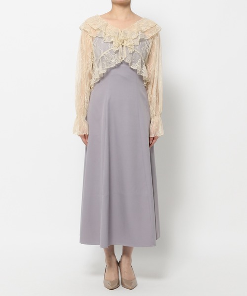新品 mysty woman☆レースセットアップ mysty woman（ミスティウーマン） ドレス 「オケージョン」レース