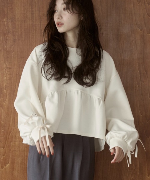 moi tytto tシャツ 袖リボンチュニック レディース : ZOZOTOWN