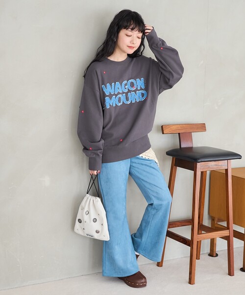 刺繍スウェット 刺繍 トレーナー ロゴ FREAK'S STORE トレーナー スウェット ロゴ ミックス刺繍