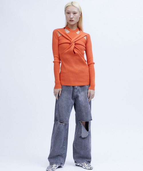 TWIST KNIT TOPS / ツイストニットトップス レディース THINGS THAT MATTER TWIST KNIT TOPS / ツイストニットトップス