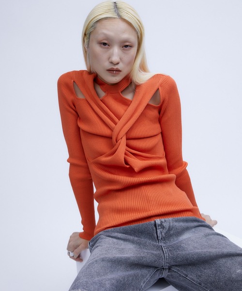 TWIST KNIT TOPS / ツイストニットトップス レディース THINGS THAT MATTER TWIST KNIT TOPS / ツイストニットトップス