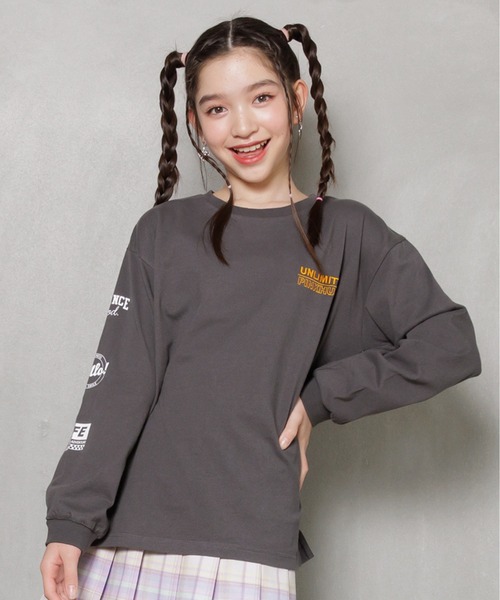 PINKHUNT（ピンクハント） tシャツ 袖プリント ビッグシルエット ロンT