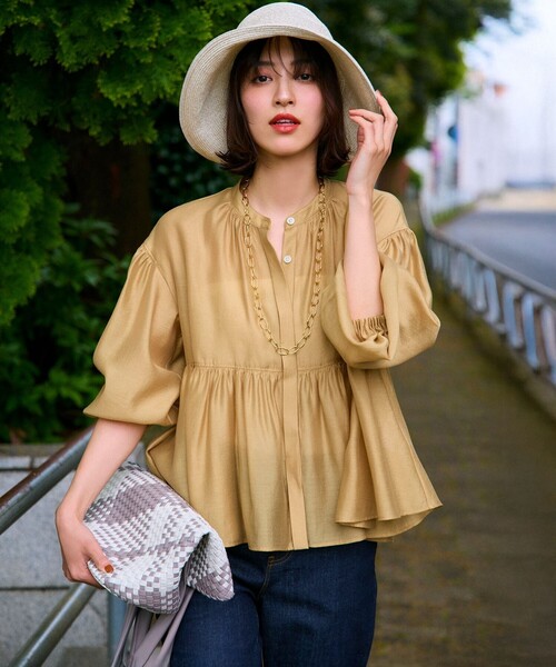 ひよこ23区　Tシャツ とソフトオーガンジーボリュームブラウス38のセット 23区 ブラウスソフトオーガンジー