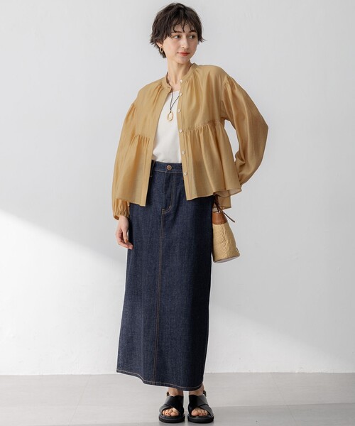 23区♡未使用に近い　ソフトオーガンジーボリュームスリーブブラウス　38 23区♡未使用に近い ソフトオーガンジーボリュームスリーブ