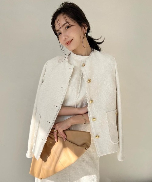 ジャケット・アウター anuans anuans（アニュアンス） ジャケット ノーカラージャケット 「WEB限定