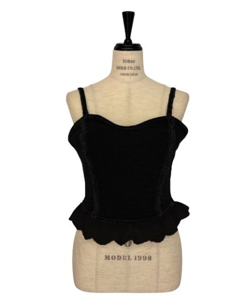 キャミソール cotton frill denim bustier