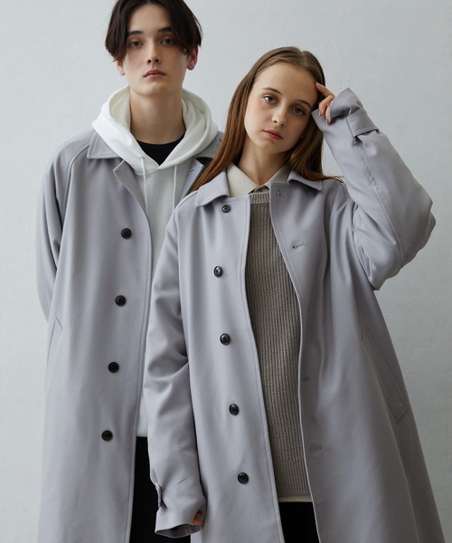 「CLEL」 ステンカラーコート S チャコールグレー メンズ_画像6