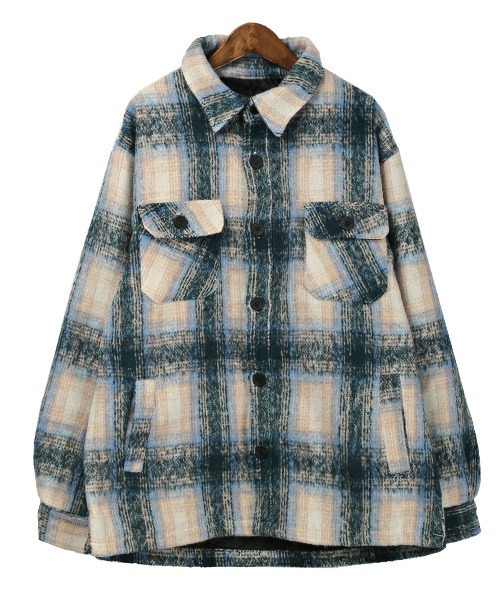 LUXSTYLE（ラグスタイル） ブルゾン アウター 起毛チェック柄シャツ