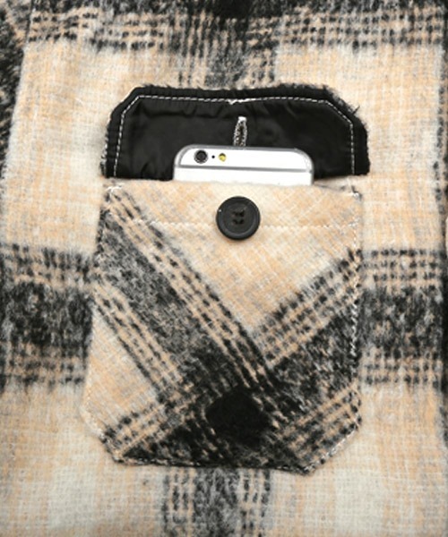 LUXSTYLE（ラグスタイル） ブルゾン アウター 起毛チェック柄シャツ