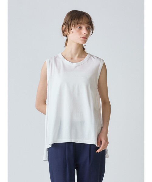 tシャツ MidiUmi クルーネックノースリーブフレアタンクトップ レディース
