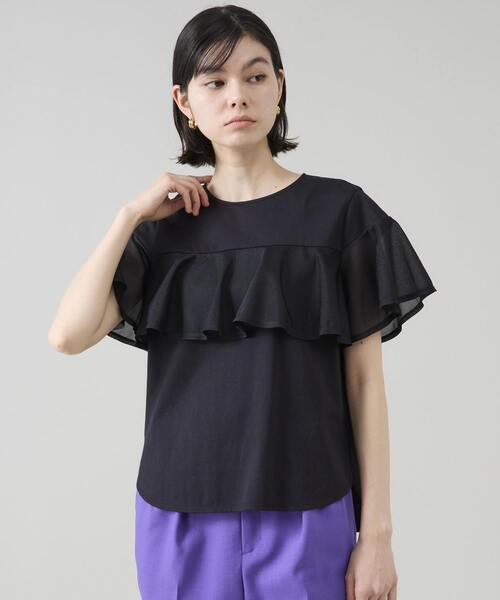 tシャツ フリルリボンカットソー レディース Tiara tシャツ ラッフルフリルカットソー レディース : ZOZOTOWN