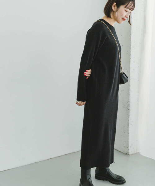 「ITEMS URBANRESEARCH」 ニットワンピース FREE モカ レディース_画像4