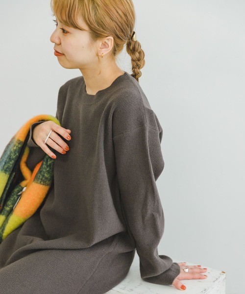 「ITEMS URBANRESEARCH」 ニットワンピース FREE モカ レディース_画像6