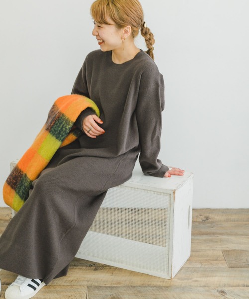 「ITEMS URBANRESEARCH」 ニットワンピース FREE モカ レディース_画像7