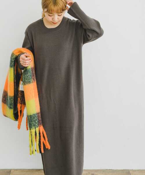 「ITEMS URBANRESEARCH」 ニットワンピース FREE モカ レディース_画像9