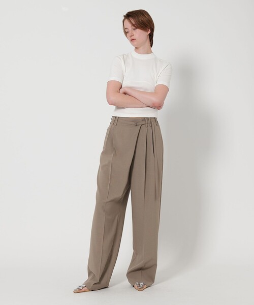 AEWEN MATOPH コットン ハイウエスト タック ワイドパンツ AEWEN MATOPH パンツ 「AEWEN MATOPH」ラップ タックパンツ