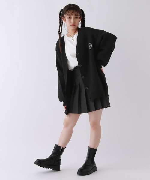 「repipi armario」 「KIDS」ニットカーディガン MEDIUM ブラック キッズ_画像5