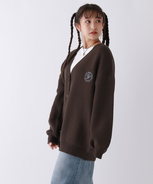 「repipi armario」 「KIDS」ニットカーディガン MEDIUM ブラック キッズ_画像7