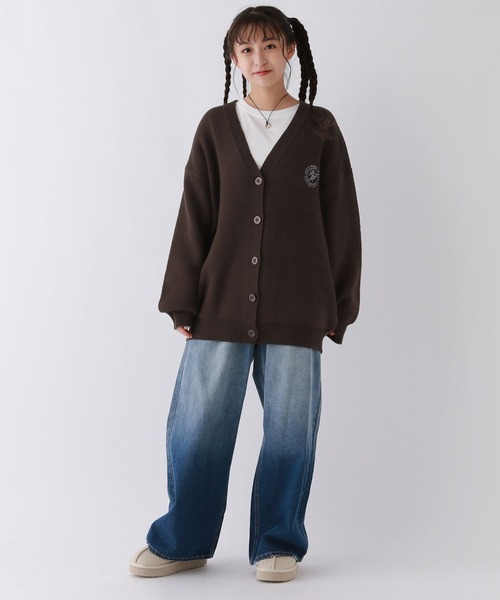 「repipi armario」 「KIDS」ニットカーディガン MEDIUM ブラック キッズ_画像9