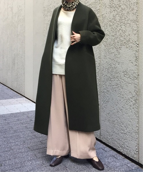 NOBLE（ノーブル） ノーカラーコート 40 グレー レディース : ZOZOTOWN