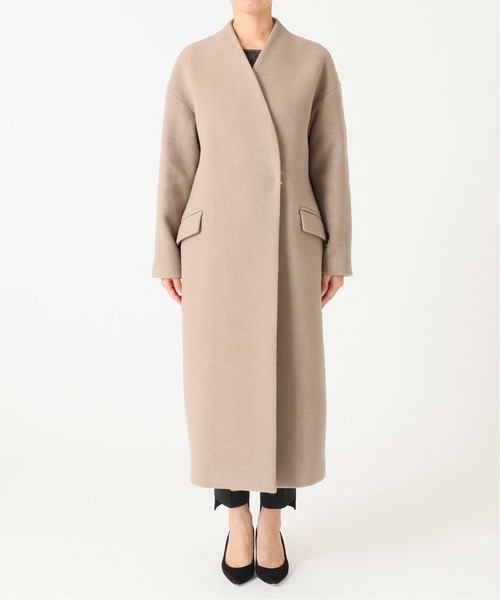 NOBLE（ノーブル） ノーカラーコート 40 グレー レディース : ZOZOTOWN