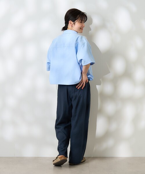 FREAK'S STORE パンツ リネンブレンド ワイド イージーパンツ