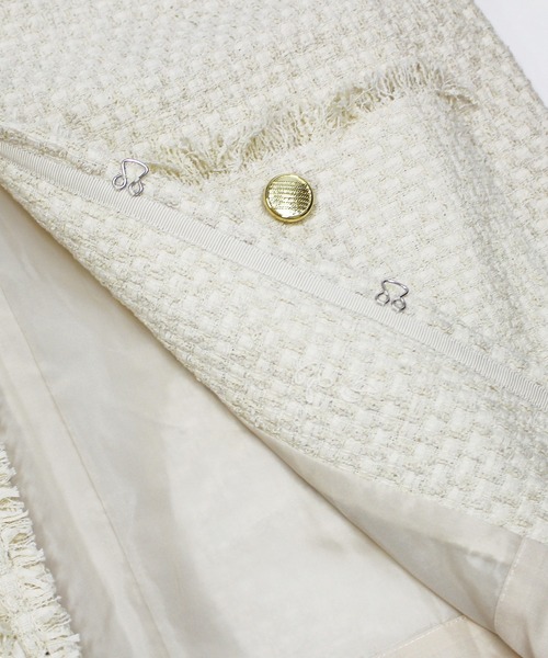 「LAVEANGE」 ツイードジャケット L ブラック レディース_画像2