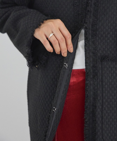 「LAVEANGE」 ツイードジャケット L ブラック レディース_画像4