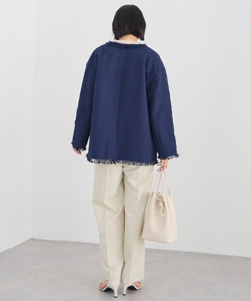 「LAVEANGE」 ツイードジャケット L ブラック レディース_画像8