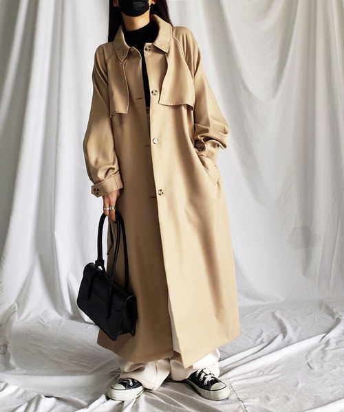 「me+em select」 トレンチコート MEDIUM アイボリー レディース_画像9