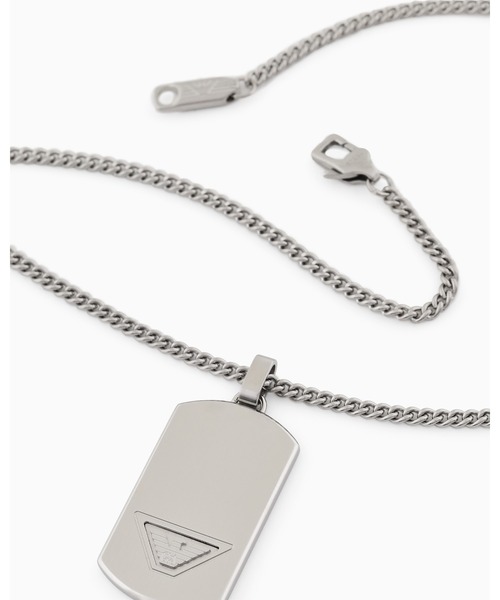Emporio Armani シルバー ドッグタグ ネックレス EMPORIO ARMANI 「EMPORIO ARMANI」 ネックレス FREE シルバー