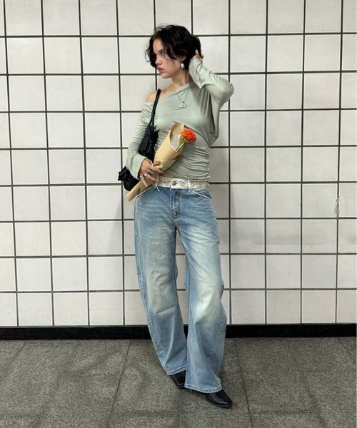パンツ SCULPTOR Beaded Waist Denim Pants Beaded Waist Denim Pants（デニムパンツ）｜SCULPTOR（スカルプ