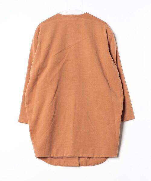 「DETAILS」 ノーカラーコート - ブラウン レディース_画像2